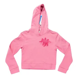 Adidas Originals Cropped Fringe Trefoil Badge Hoodie - Women's