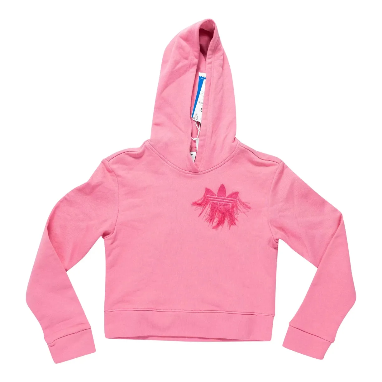 Adidas Originals Cropped Fringe Trefoil Badge Hoodie - Women's