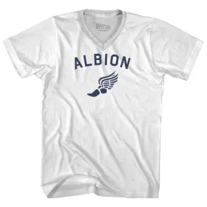 Albion Running Track Winged Foot-Adult Cotton V-neck T-shirt