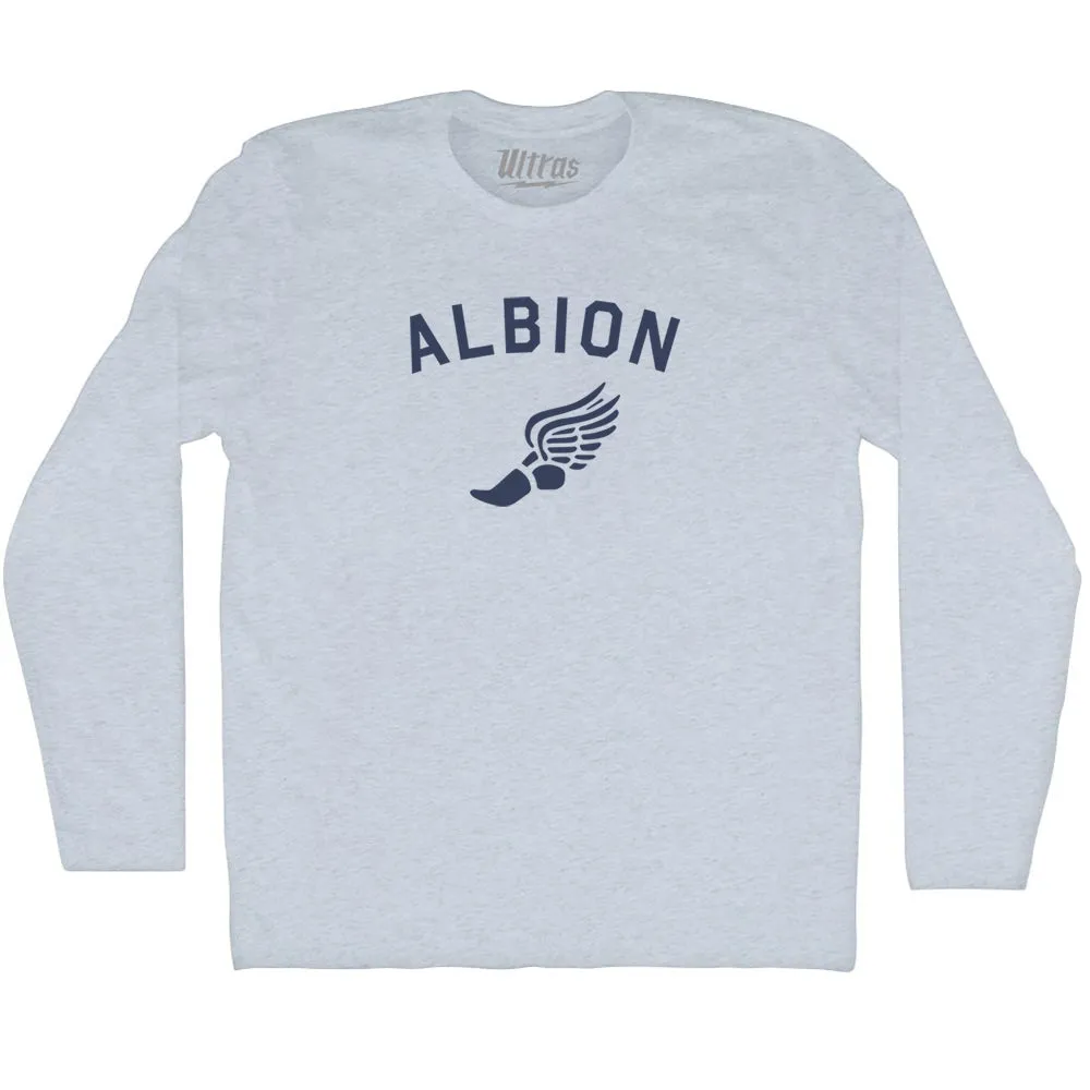 Albion Running Track Winged Foot-Adult Tri-Blend Long Sleeve T-shirt