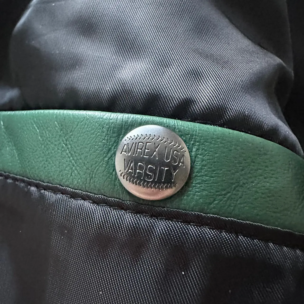Avirex light weight sheep leather Varsity Jacket
