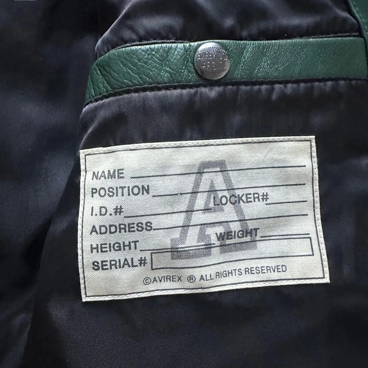 Avirex light weight sheep leather Varsity Jacket