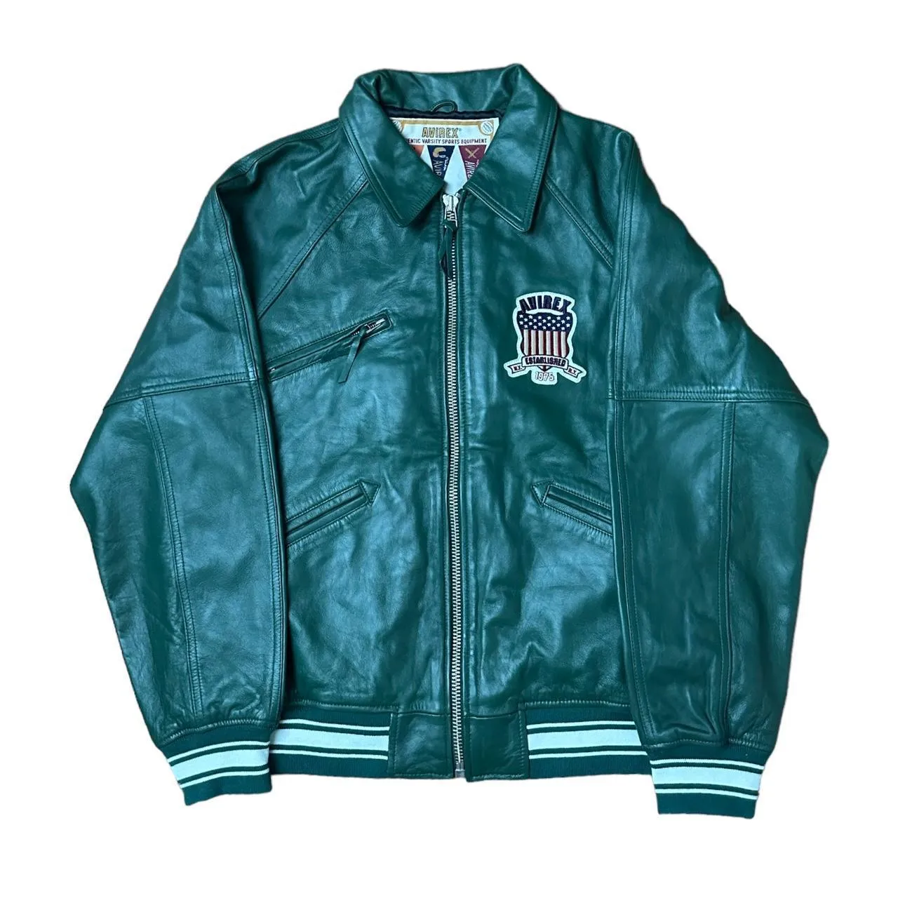 Avirex light weight sheep leather Varsity Jacket