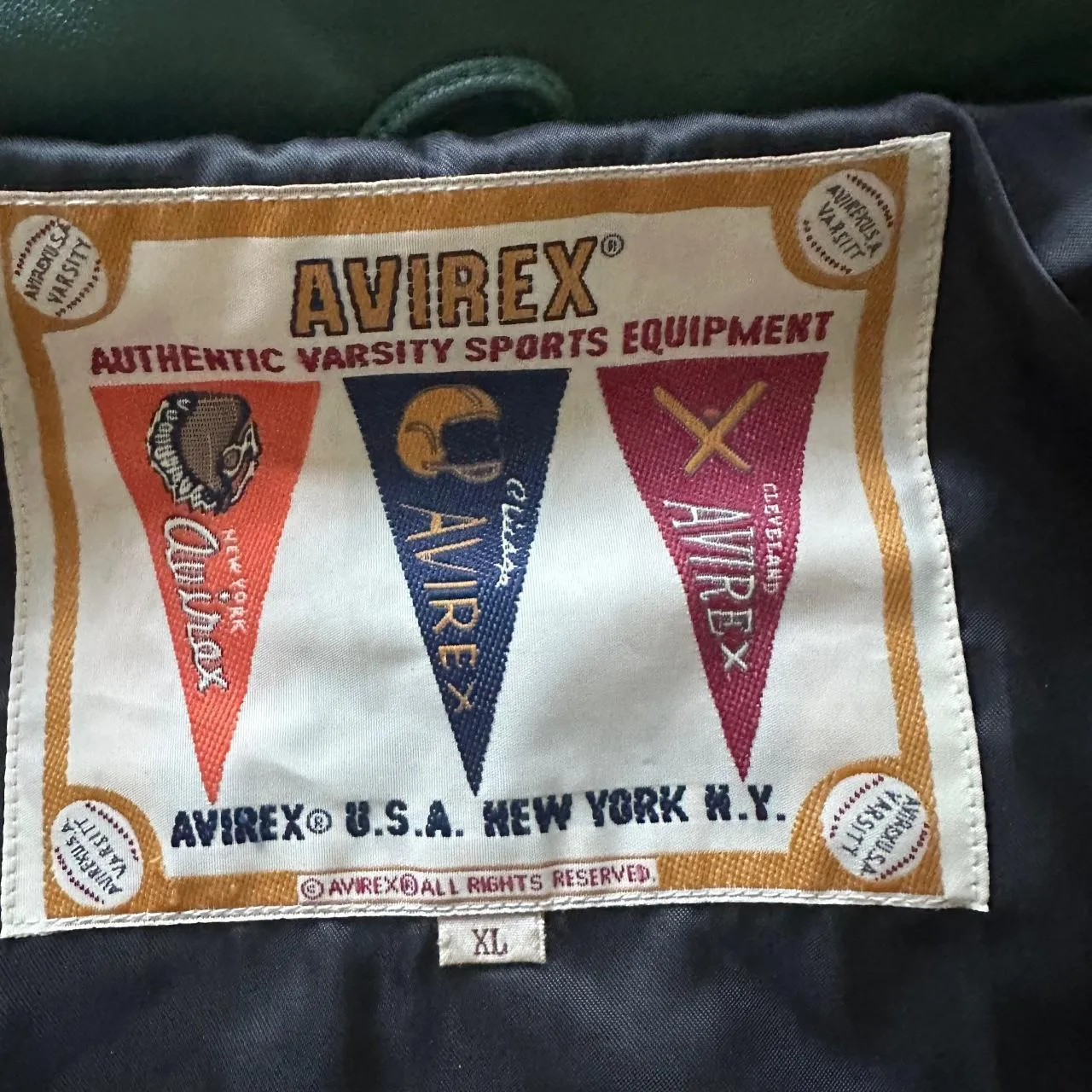 Avirex light weight sheep leather Varsity Jacket