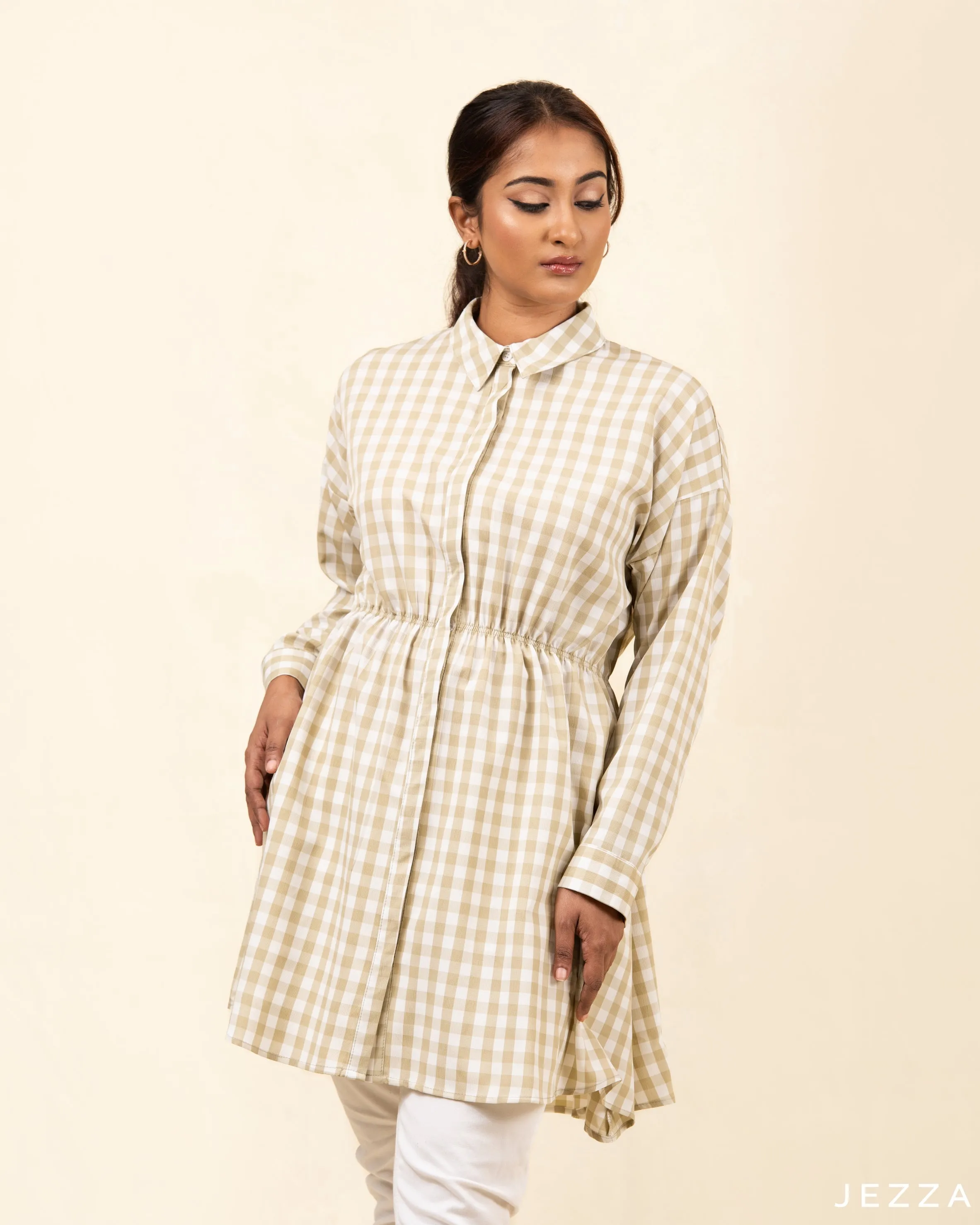 Below Hip Polyester Dress With Elasticated Waist 54952