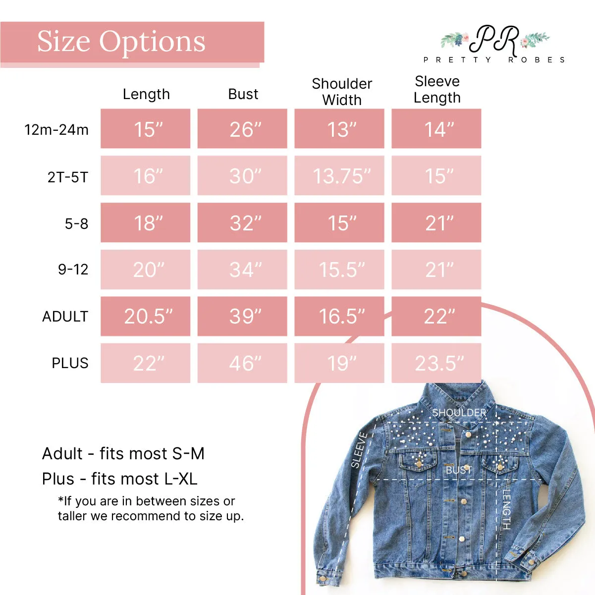 (Blue Denim) Custom Kids Jean Jacket with Crown Patch