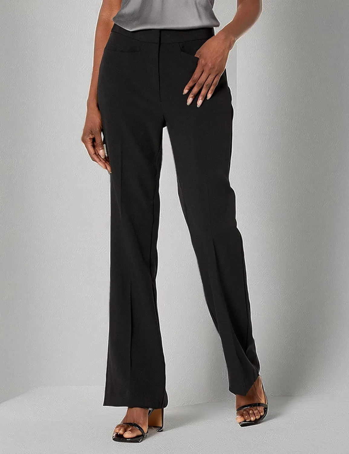 Calvin Klein Women's Work Wear Crepe High Waist Wide Leg Pants (Standard and Plus Size)