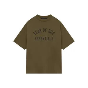 Fear of God Essentials Jersey Crewneck Tee Olive Men's (FW24)