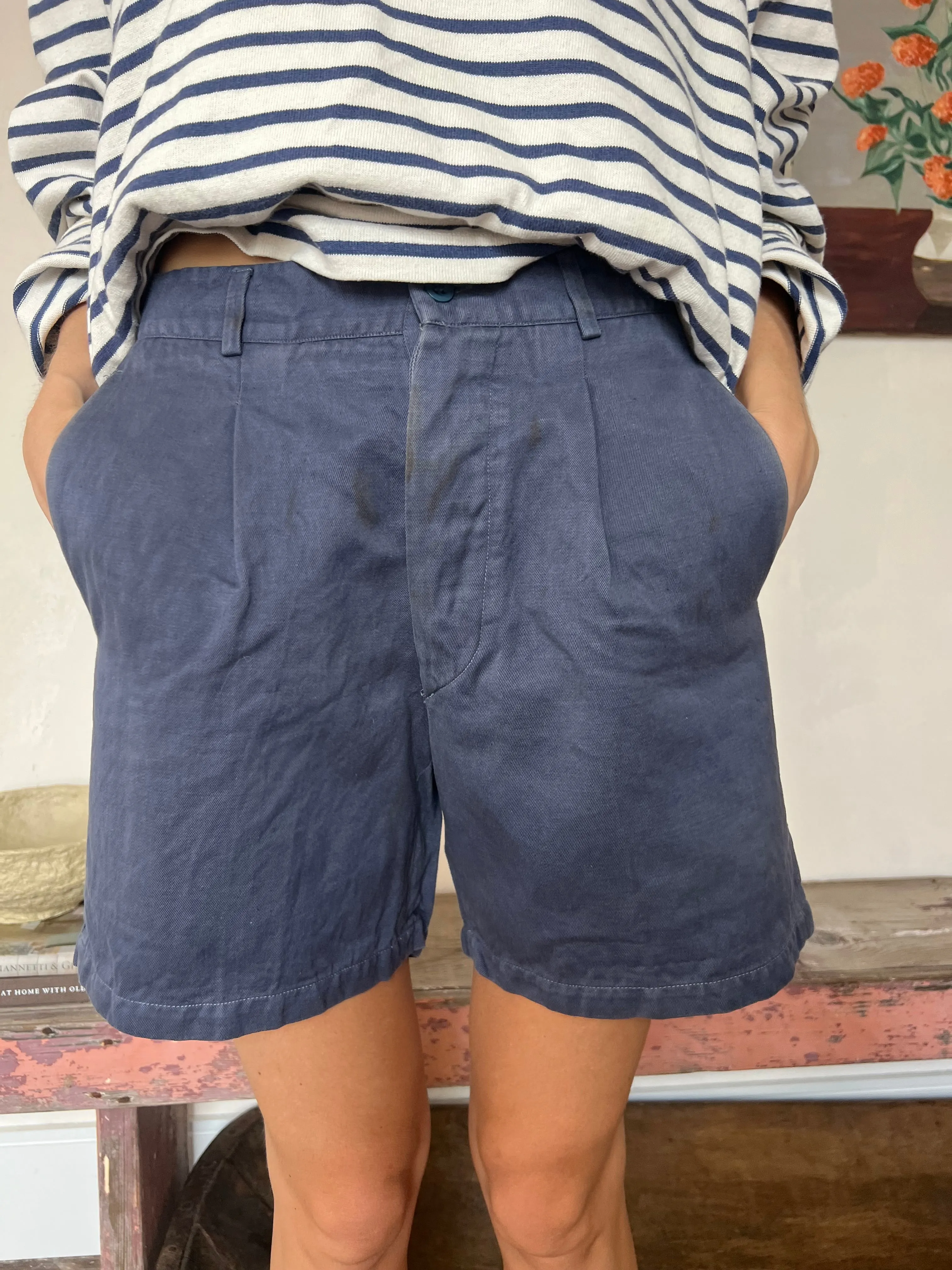 French Faded Workwear Shorts #3