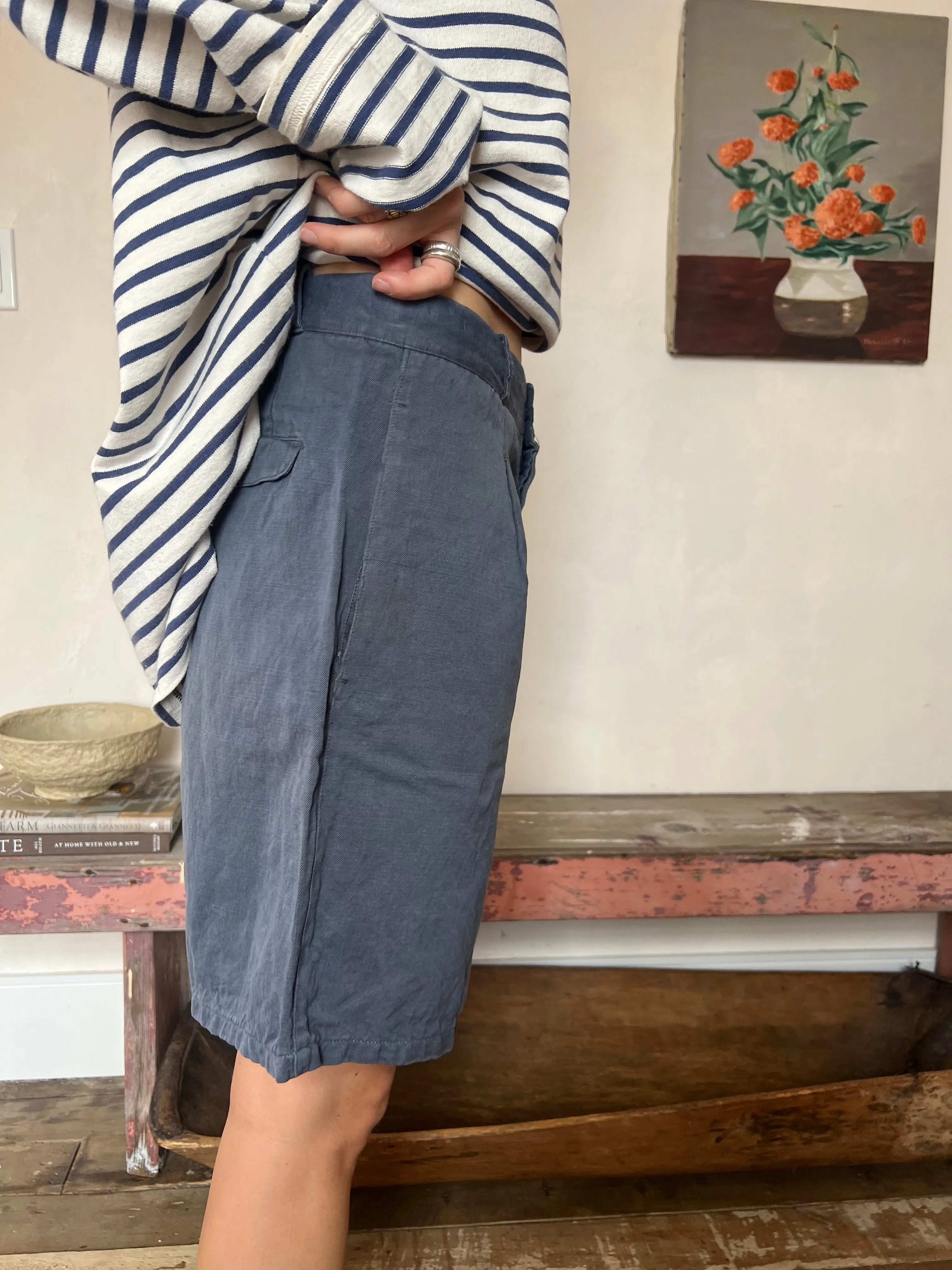 French Faded Workwear Shorts #4
