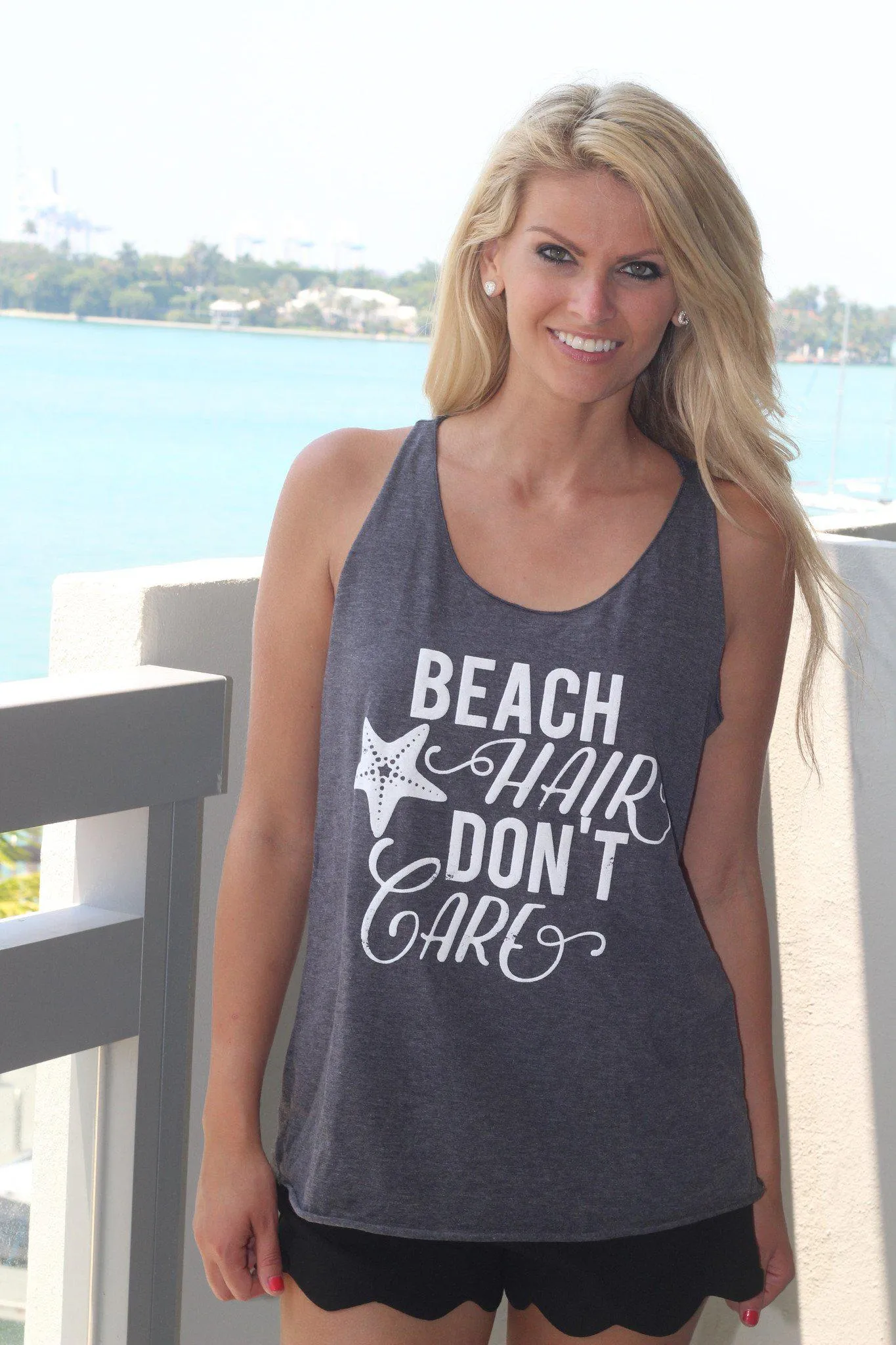 Gray "Beach Hair, Don't Care"