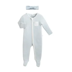 Headband and Zip Baby Pajamas Set