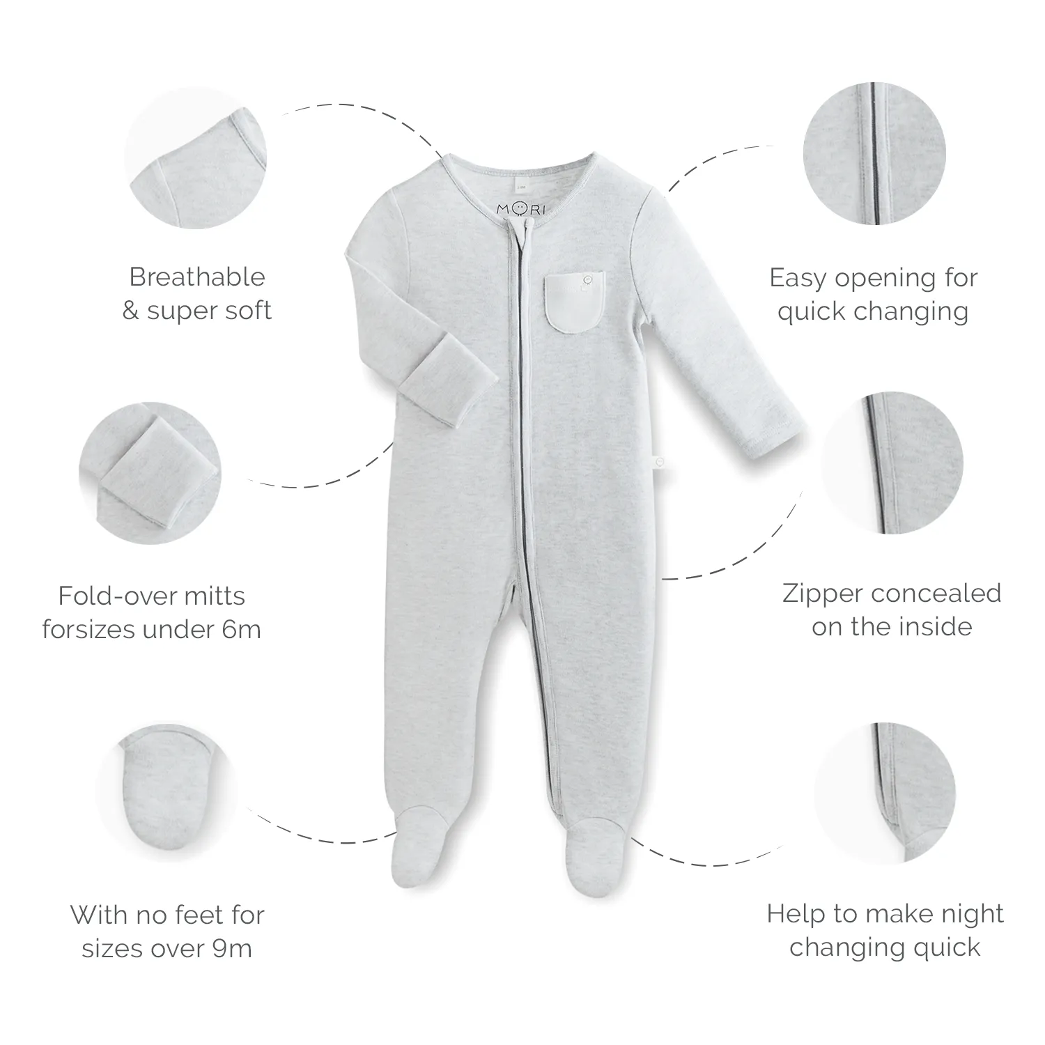 Headband and Zip Baby Pajamas Set