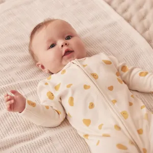 Little Hearts Print Clever Zip Baby Pajamas