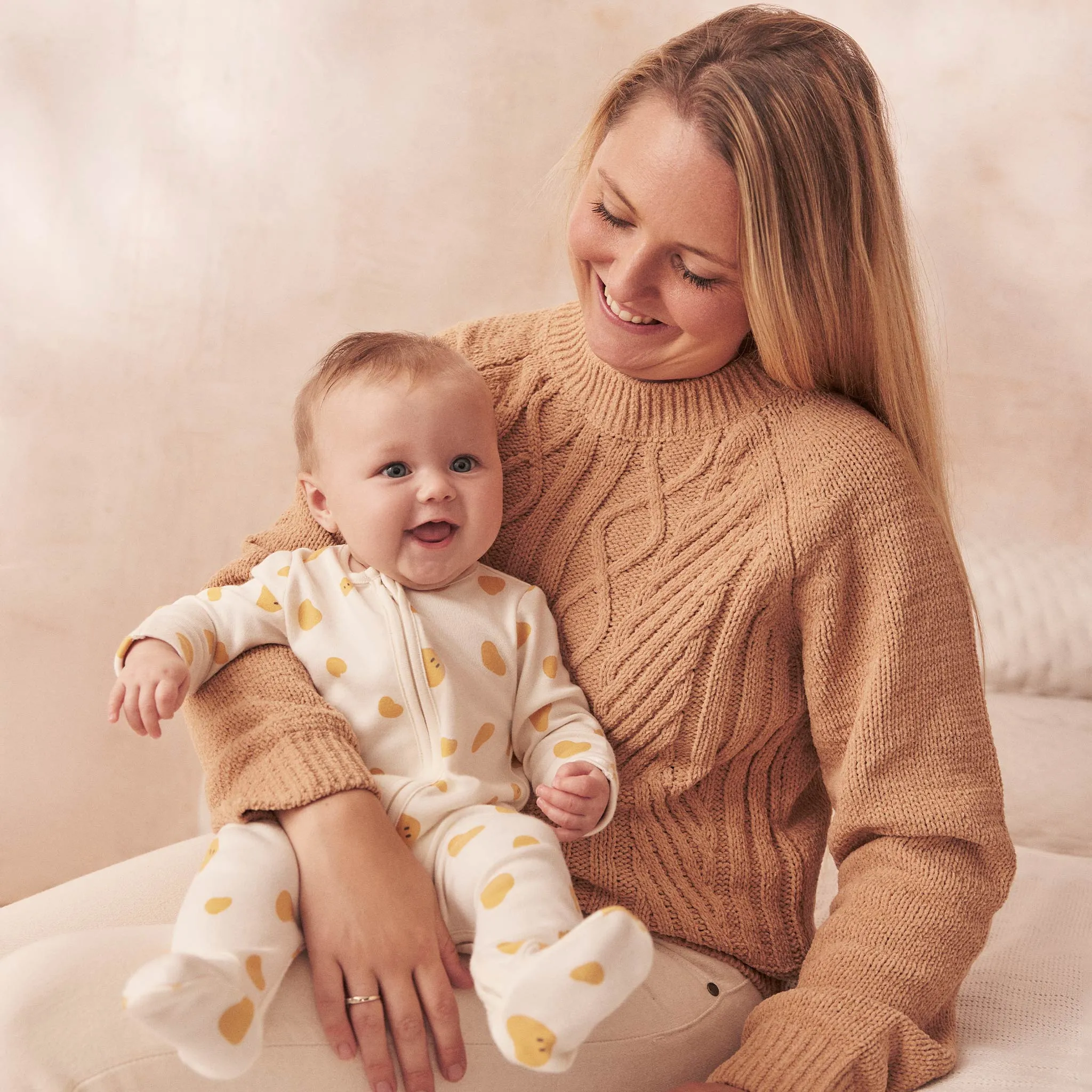 Little Hearts Print Clever Zip Baby Pajamas