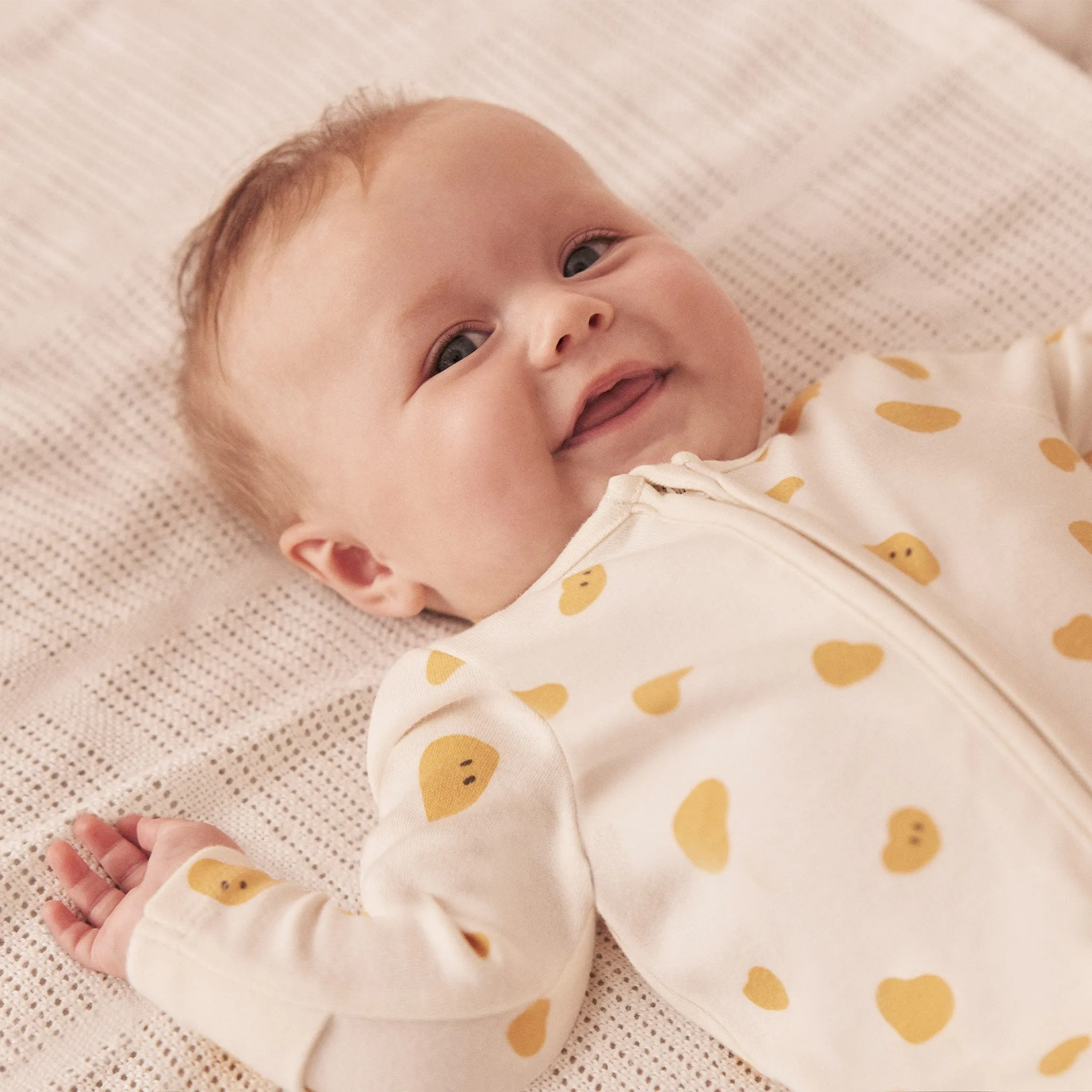 Little Hearts Print Clever Zip Baby Pajamas