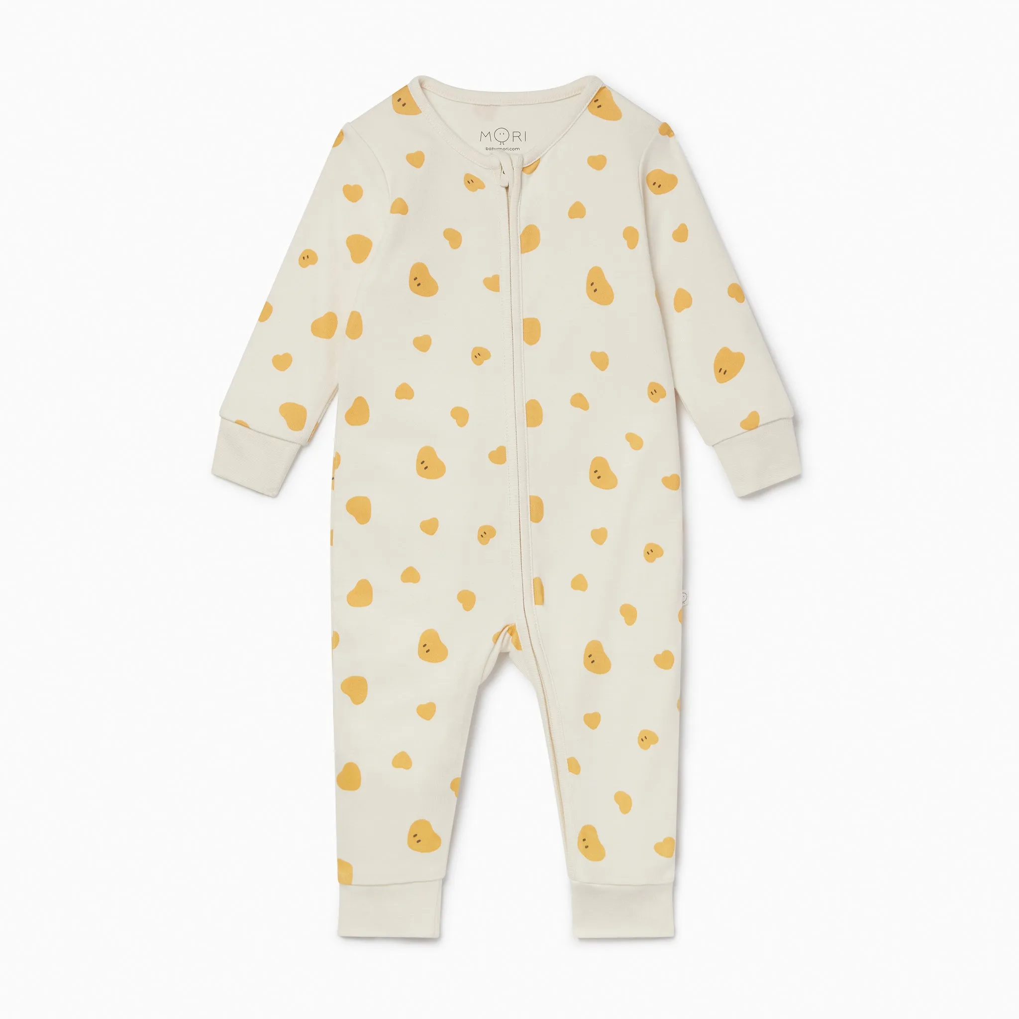 Little Hearts Print Clever Zip Sleepsuit