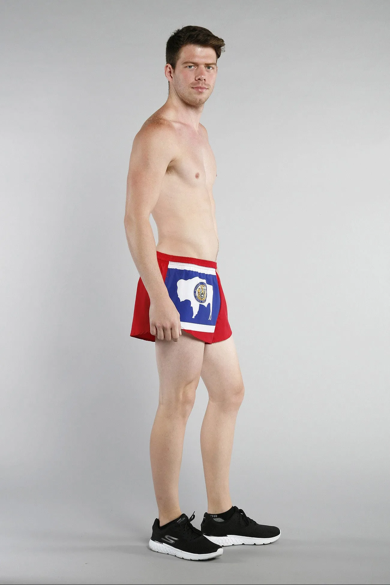 Men's Flag 1" Elite Split Shorts [U-Z] - Wyoming
