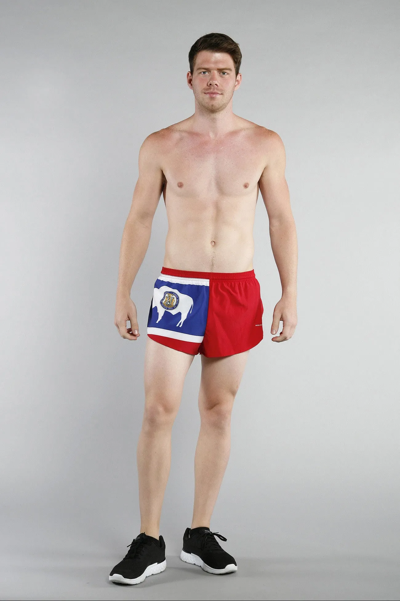 Men's Flag 1" Elite Split Shorts [U-Z] - Wyoming