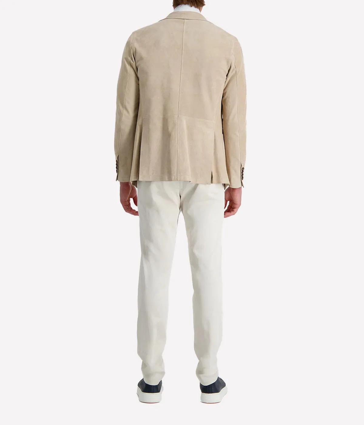 Mens Leather Blazer in Sand
