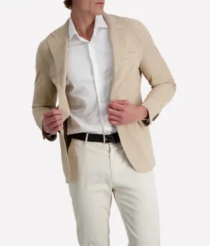 Mens Leather Blazer in Sand