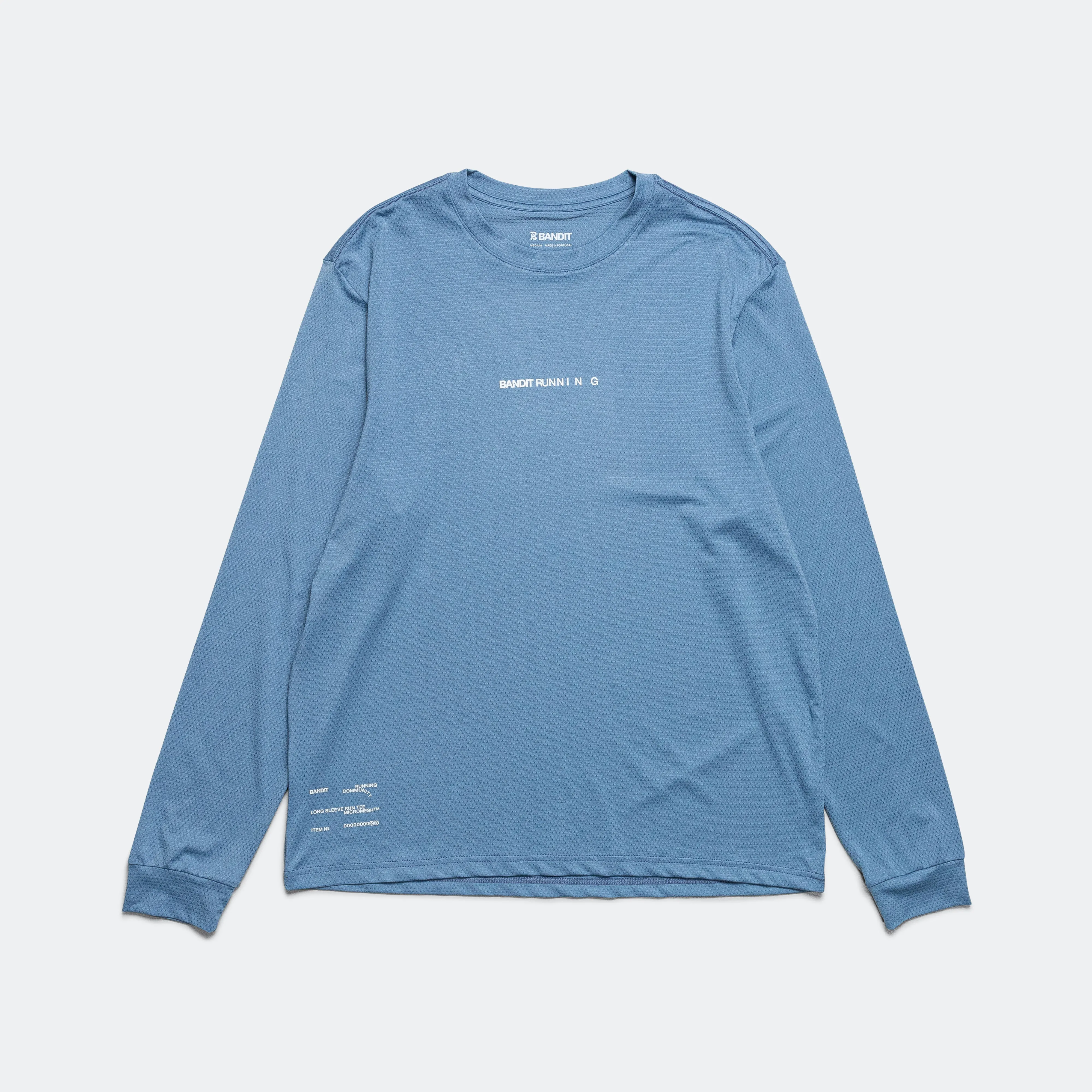 Mens Micromesh Performance Long Sleeve Tee - Skyline