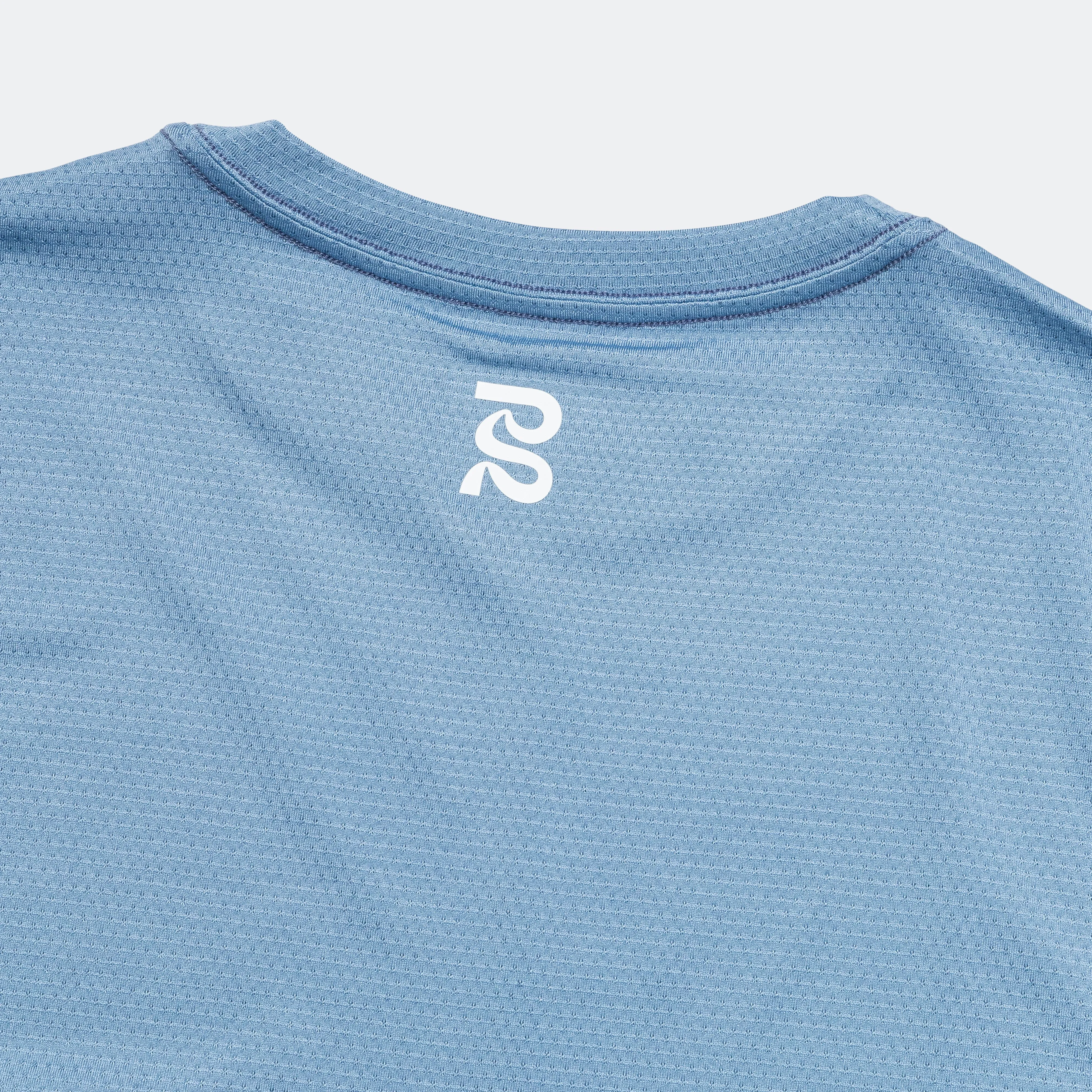 Mens Micromesh Performance Long Sleeve Tee - Skyline
