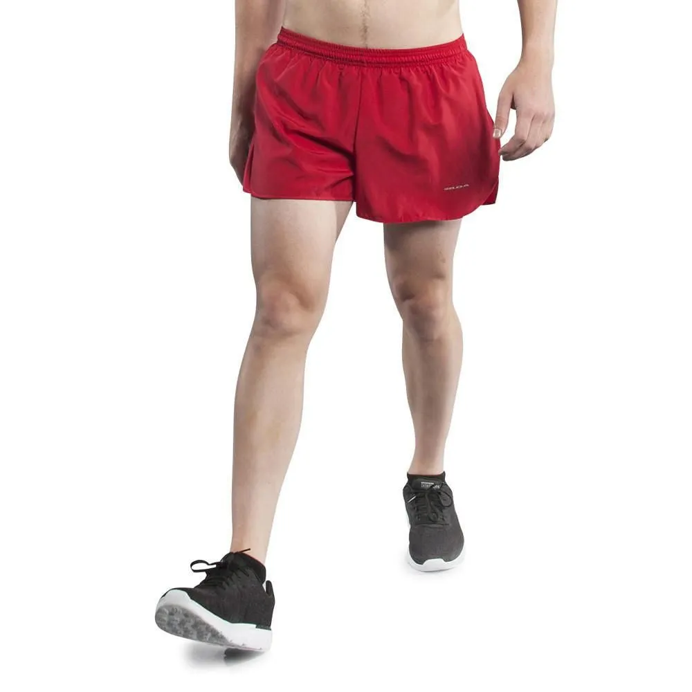 Men's Solid 3" Half Split Trainer Shorts - Red