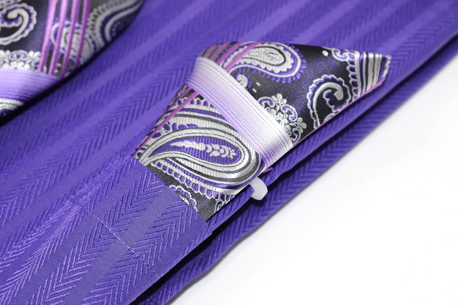 Men's Solid Striped Herringbone Regular Fit French Cuffs Dress Shirts with Tie Hanky Cufflinks Combo