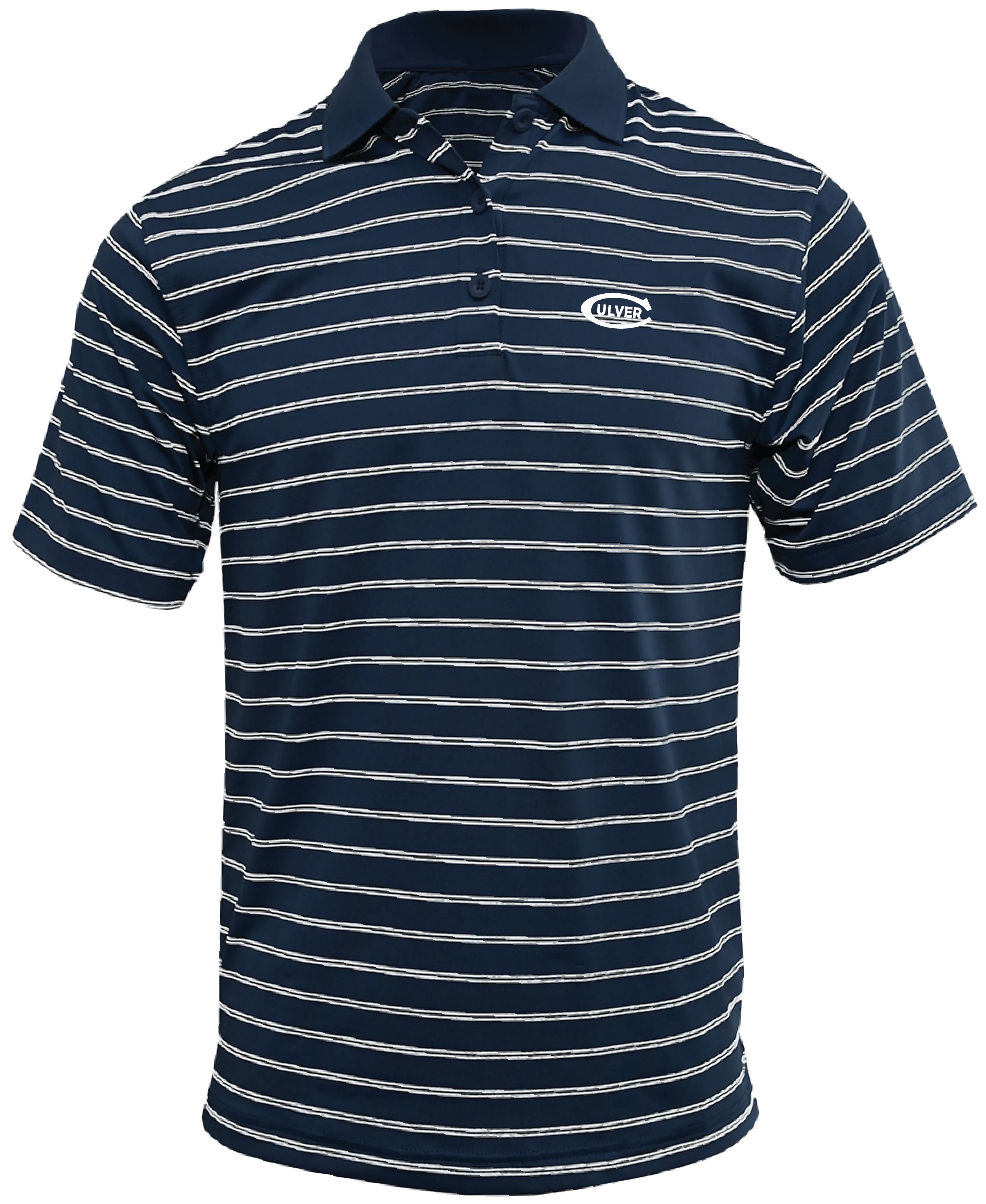 Men's Wide Stripe Polo - Navy / White