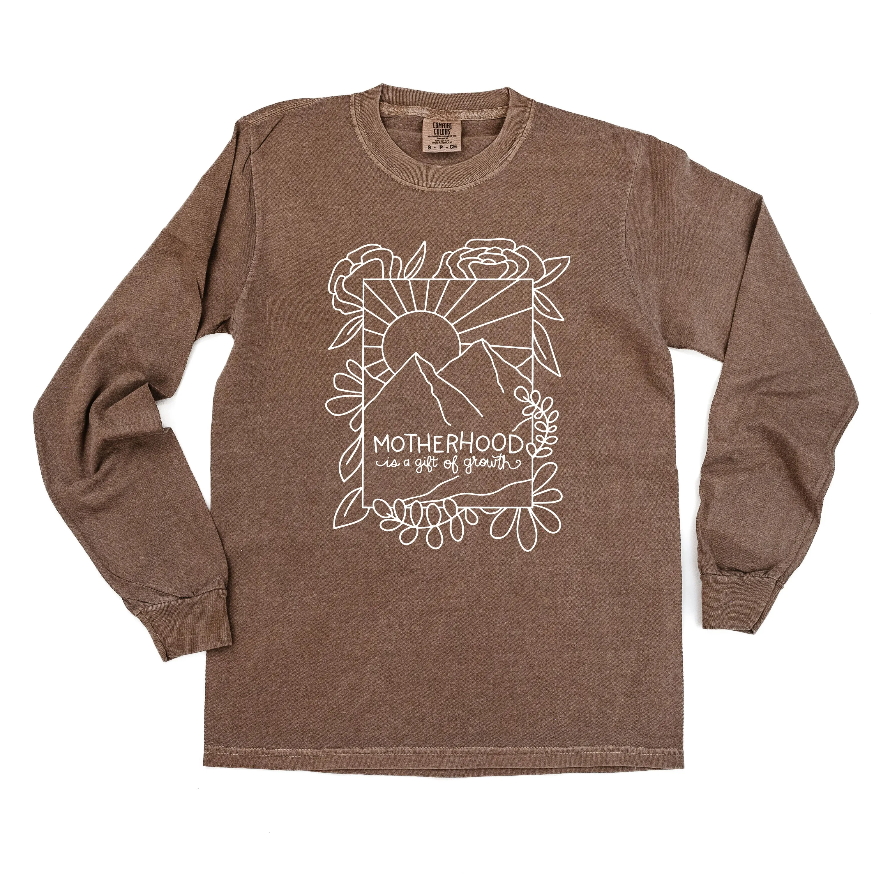 Motherhood is a Gift of Growth - Design a Shirt Drawing Contest Winner - LONG SLEEVE COMFORT COLORS TEE