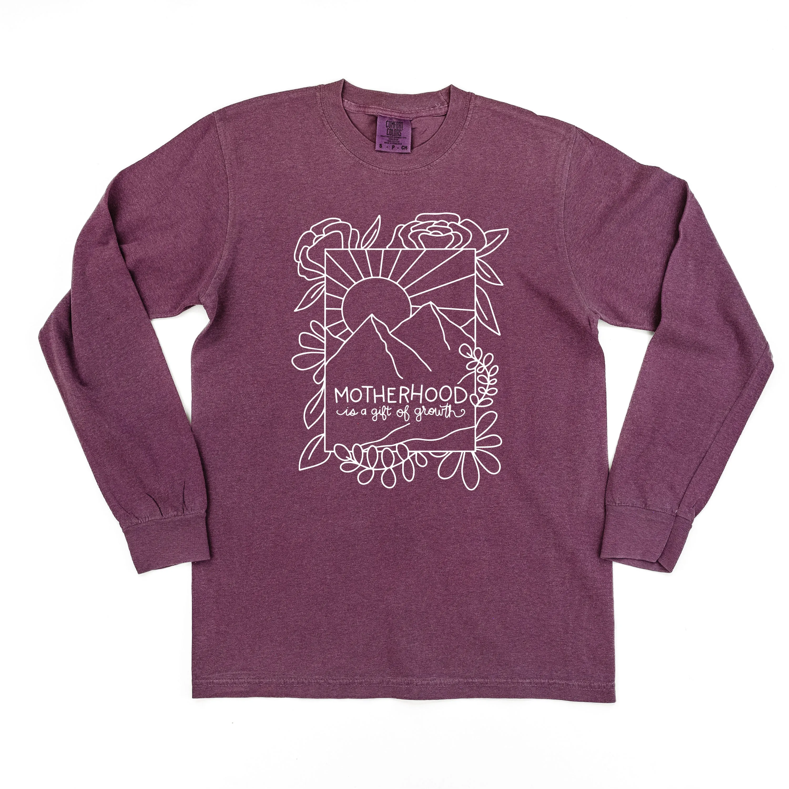 Motherhood is a Gift of Growth - Design a Shirt Drawing Contest Winner - LONG SLEEVE COMFORT COLORS TEE