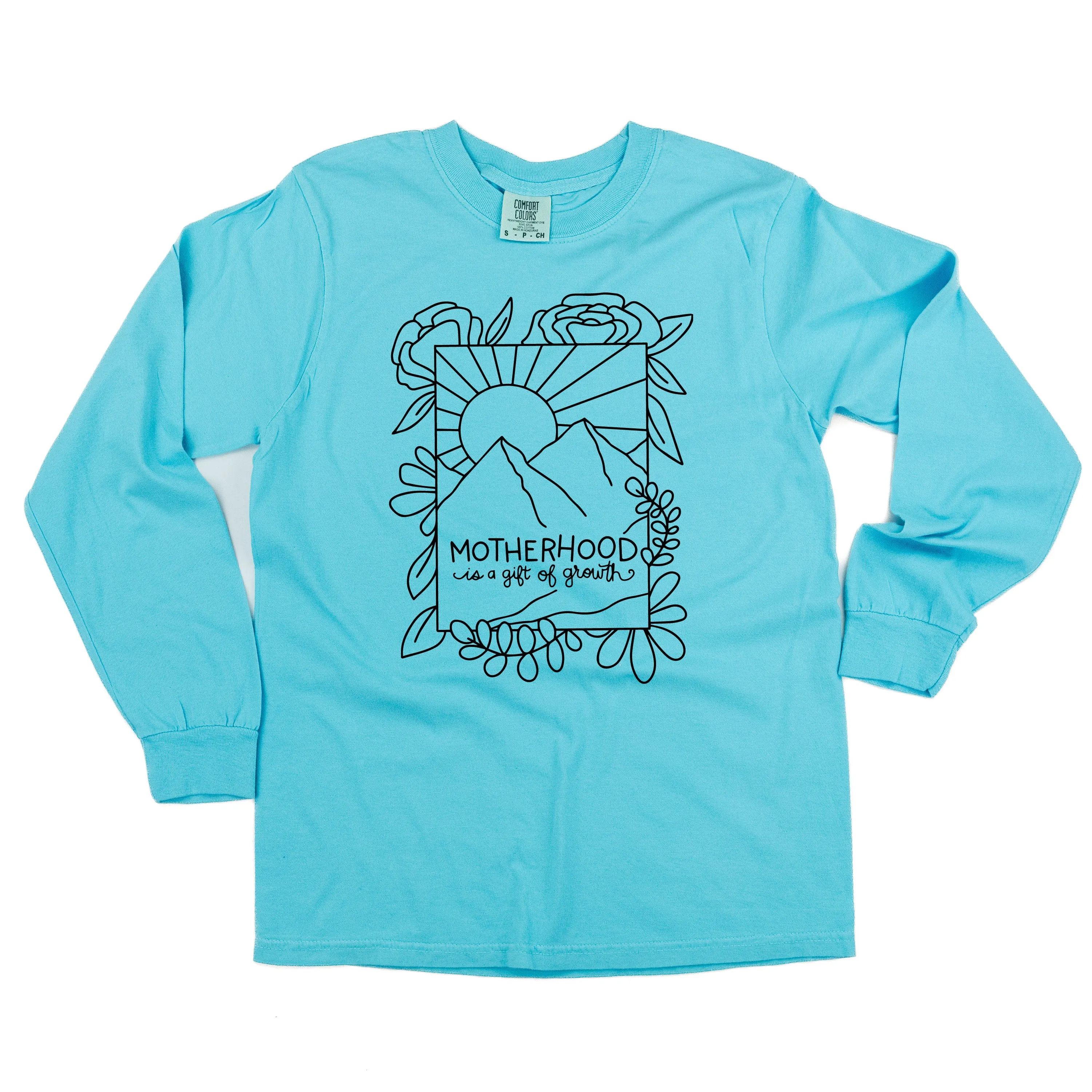 Motherhood is a Gift of Growth - Design a Shirt Drawing Contest Winner - LONG SLEEVE COMFORT COLORS TEE