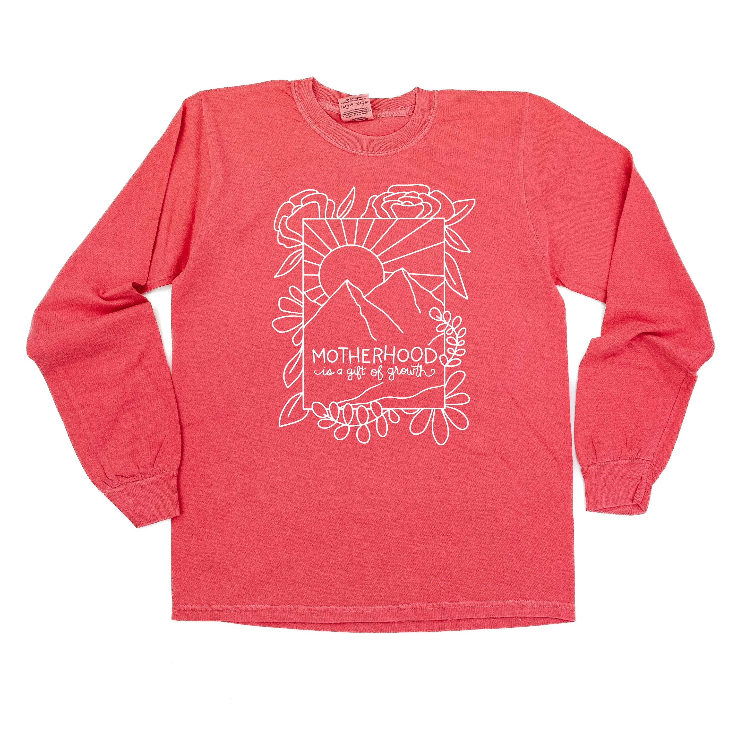 Motherhood is a Gift of Growth - Design a Shirt Drawing Contest Winner - LONG SLEEVE COMFORT COLORS TEE
