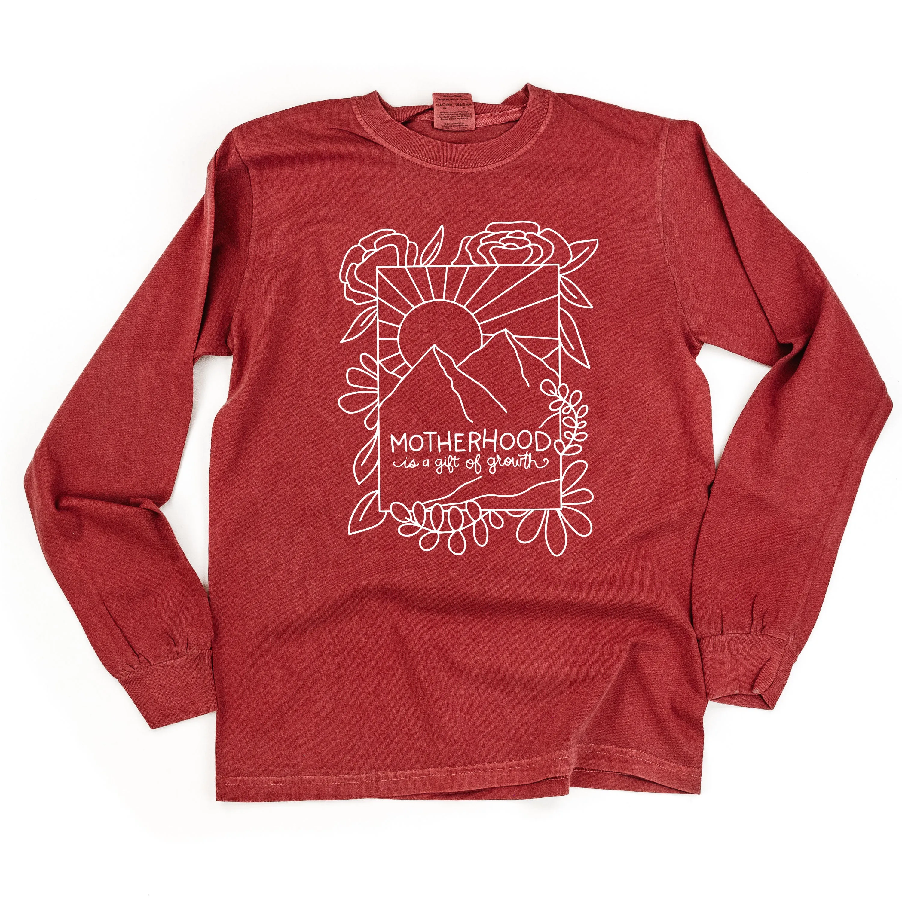 Motherhood is a Gift of Growth - Design a Shirt Drawing Contest Winner - LONG SLEEVE COMFORT COLORS TEE