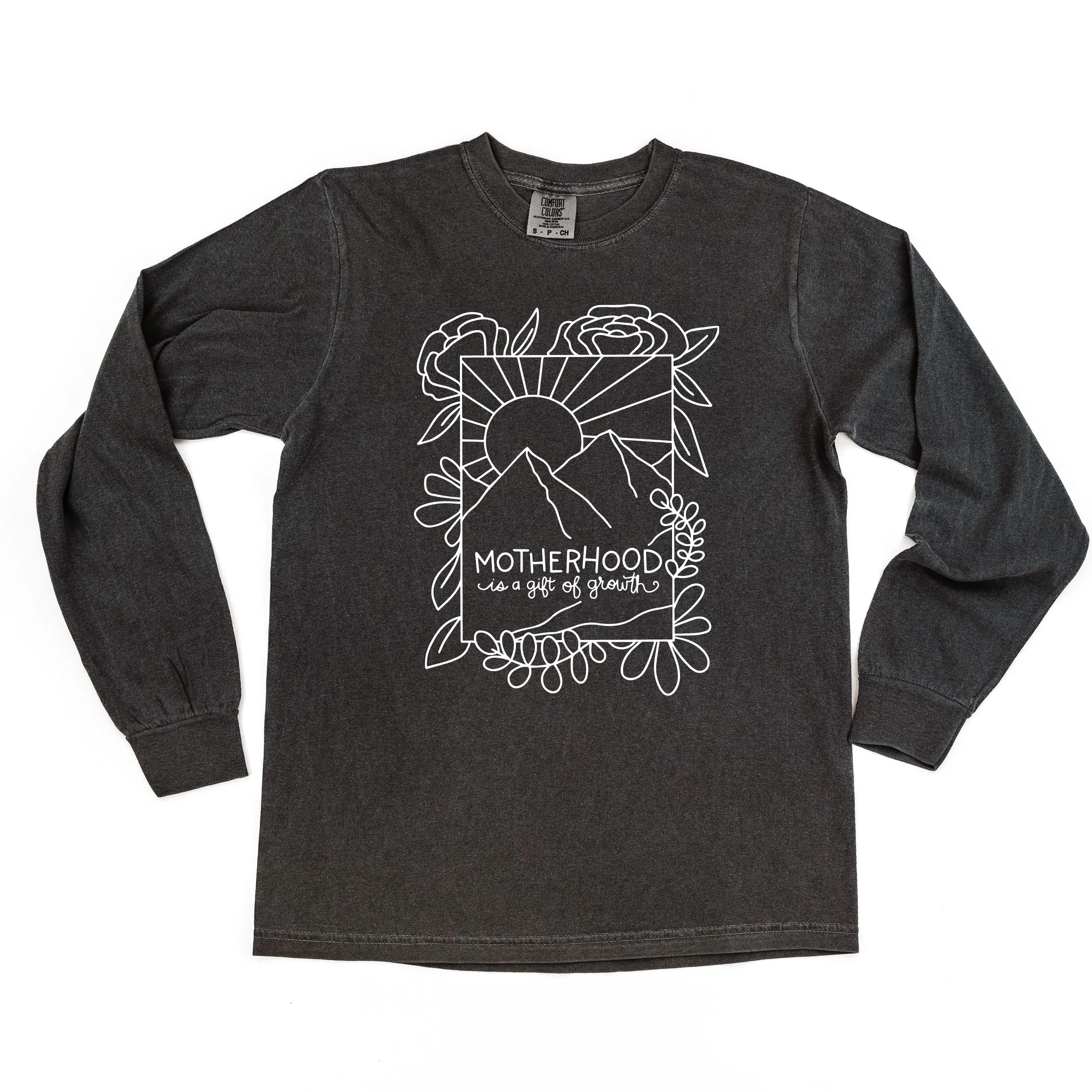 Motherhood is a Gift of Growth - Design a Shirt Drawing Contest Winner - LONG SLEEVE COMFORT COLORS TEE