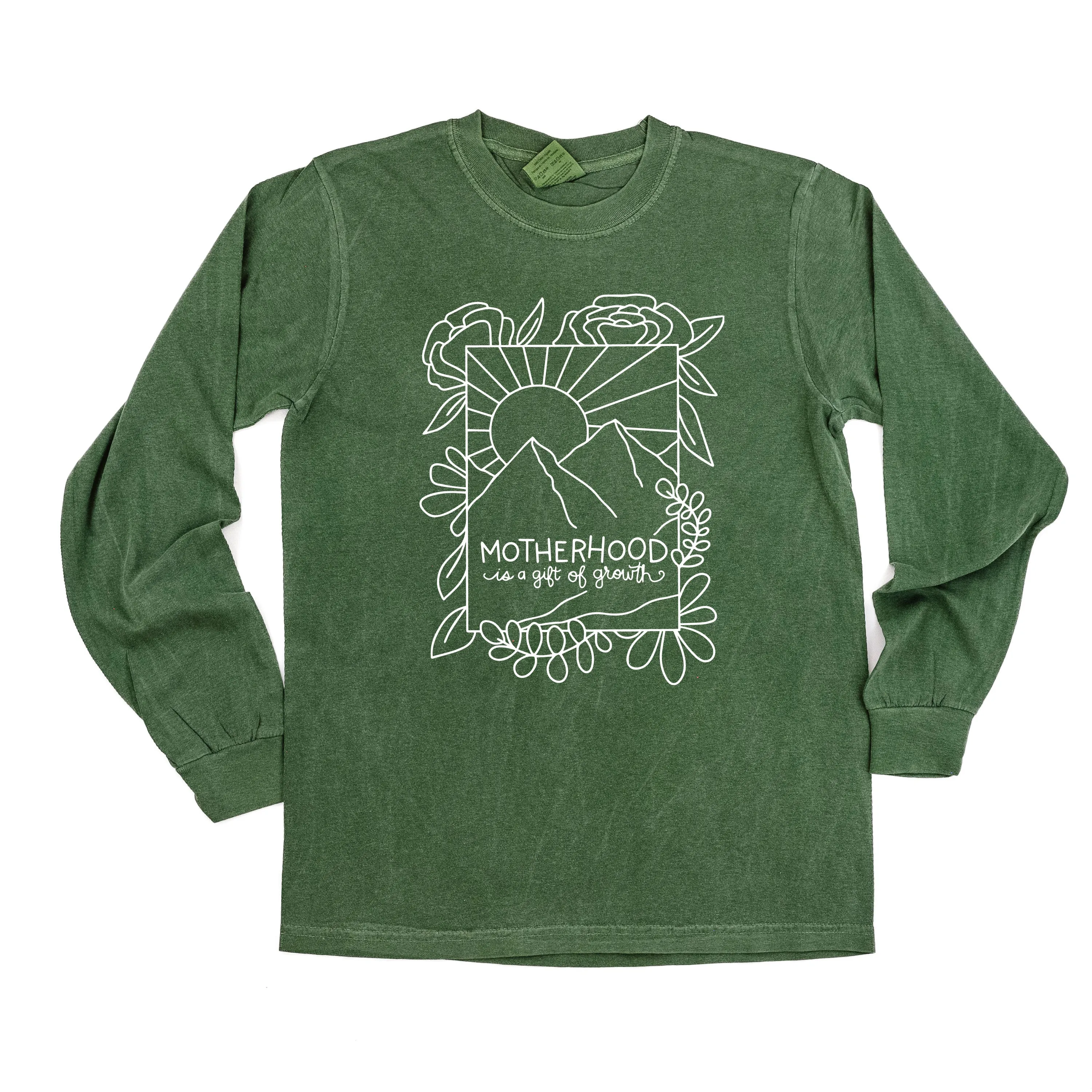 Motherhood is a Gift of Growth - Design a Shirt Drawing Contest Winner - LONG SLEEVE COMFORT COLORS TEE