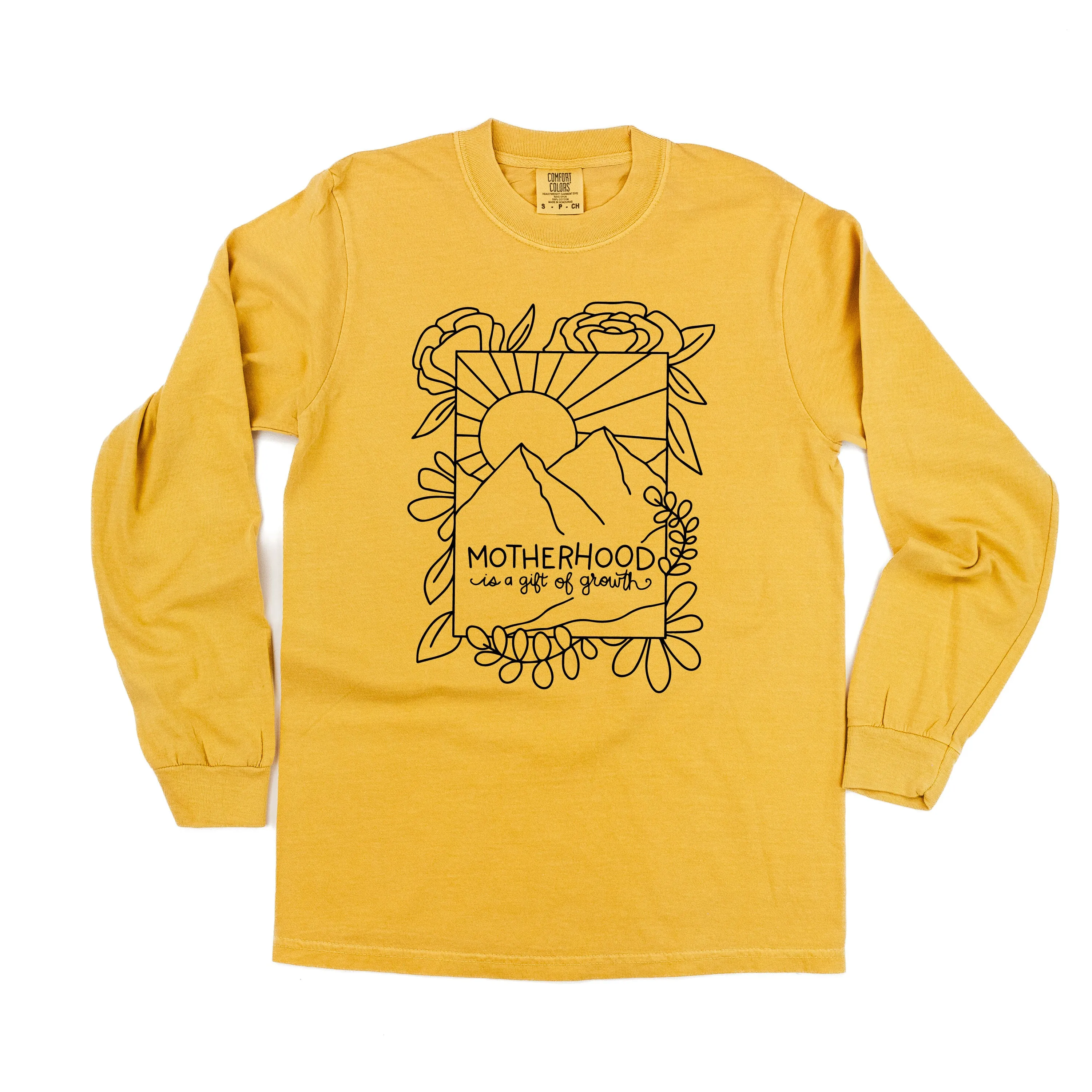 Motherhood is a Gift of Growth - Design a Shirt Drawing Contest Winner - LONG SLEEVE COMFORT COLORS TEE