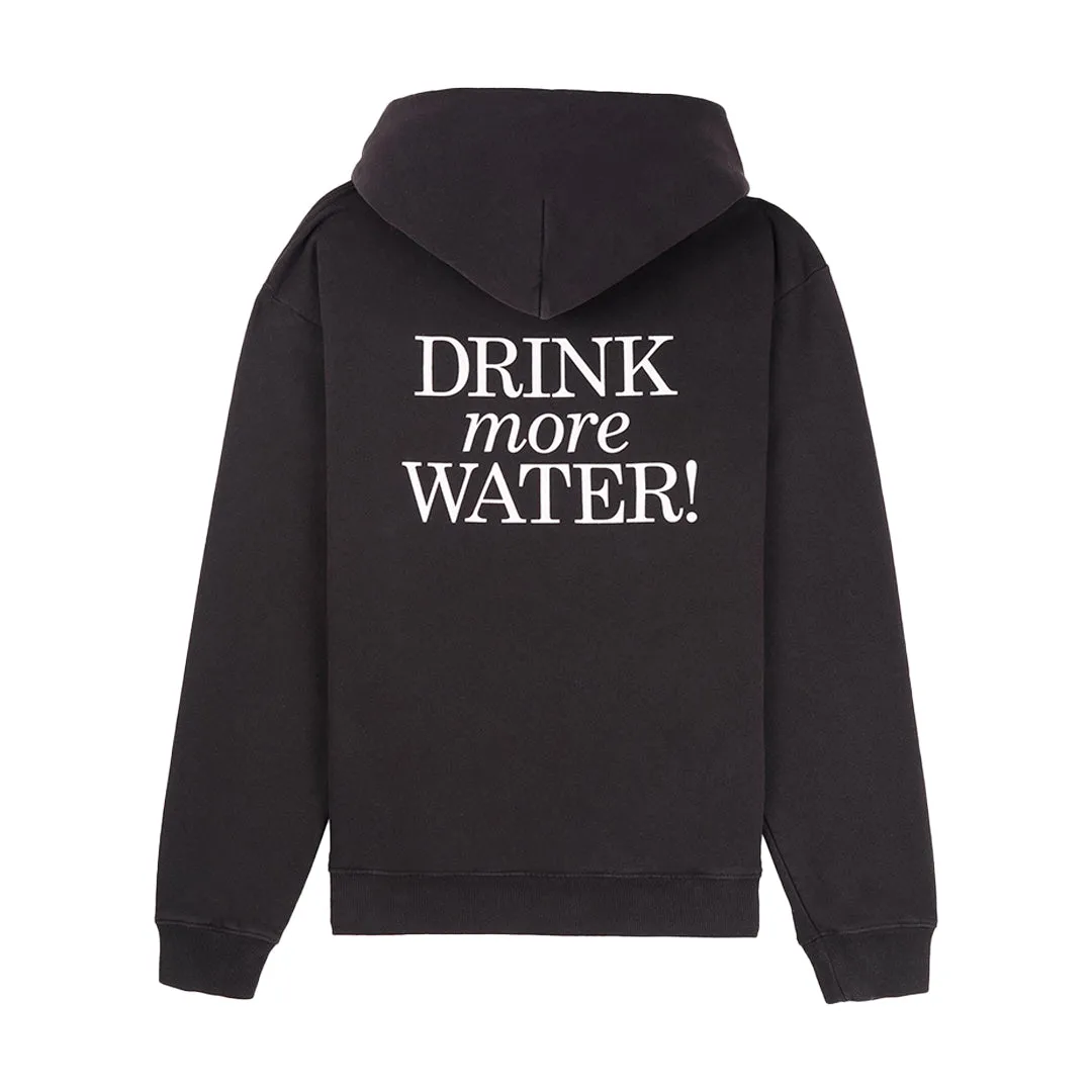 NEW DRINK MORE WATER HOODIE FADED BLACK
