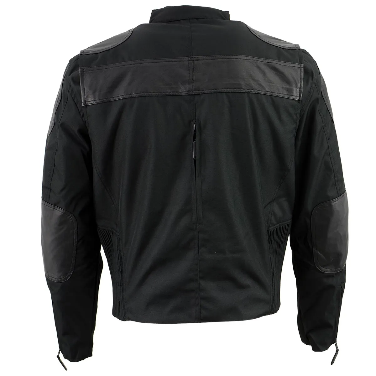 NexGen Mens SH2177 Black Leather and Textile Vented Racer Jacket