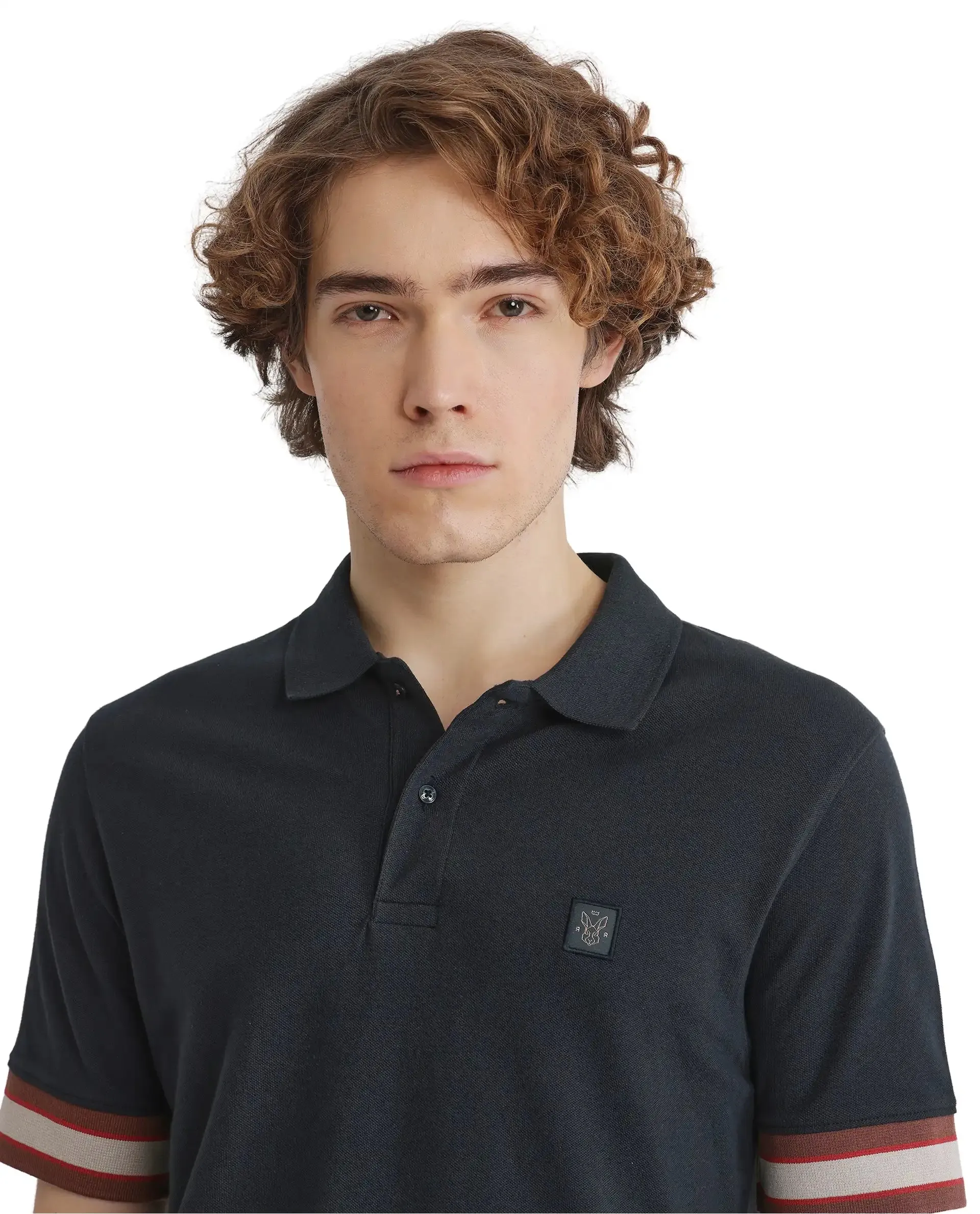 Rare Rabbit Men Tao Green Short Sleeve Collared Neck Plain Polo