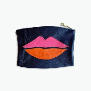 Recycled Leather Pouch coral pink Lips