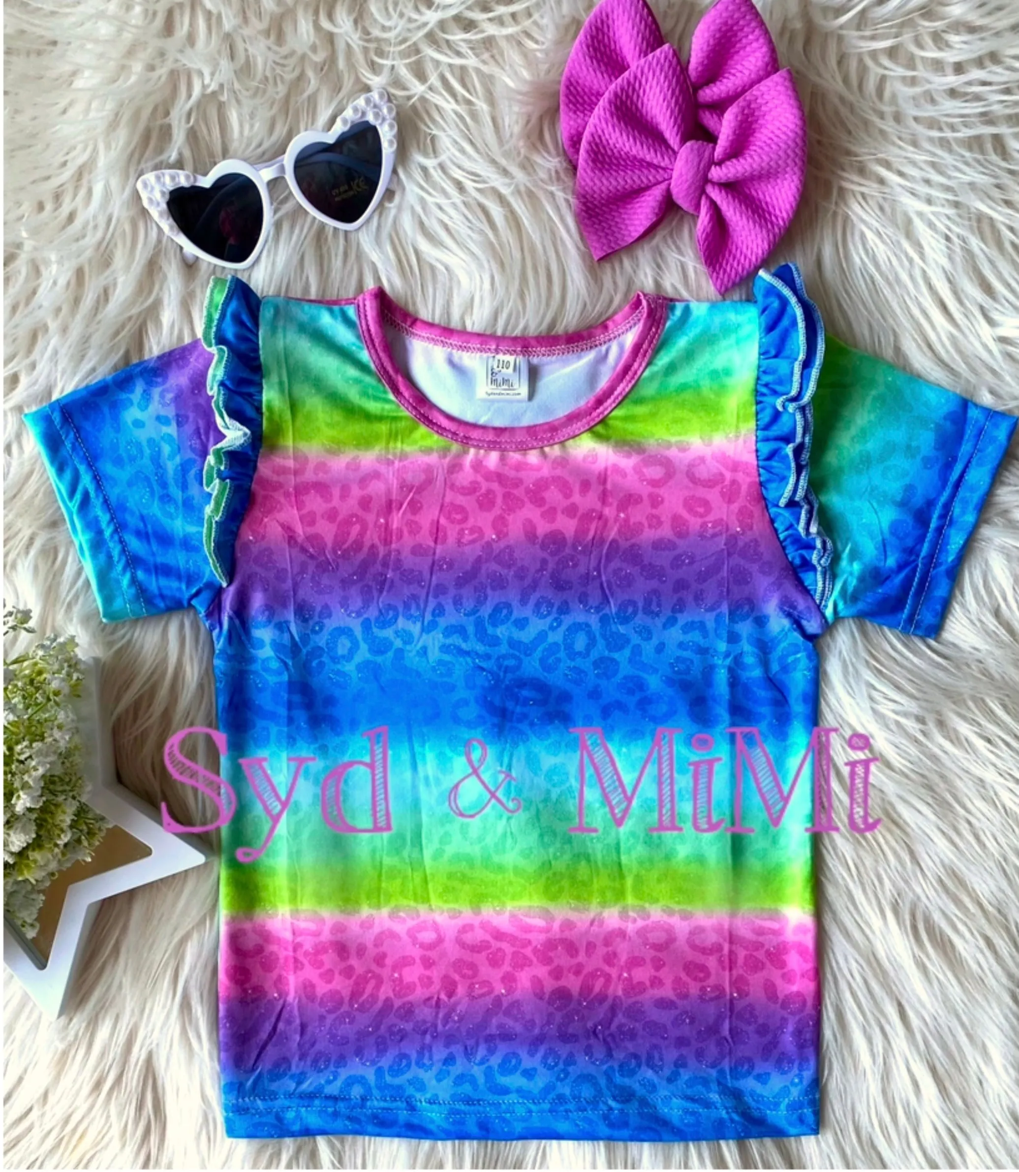 Ruffle Sleeve Tunic ~ Ombr Cheetah