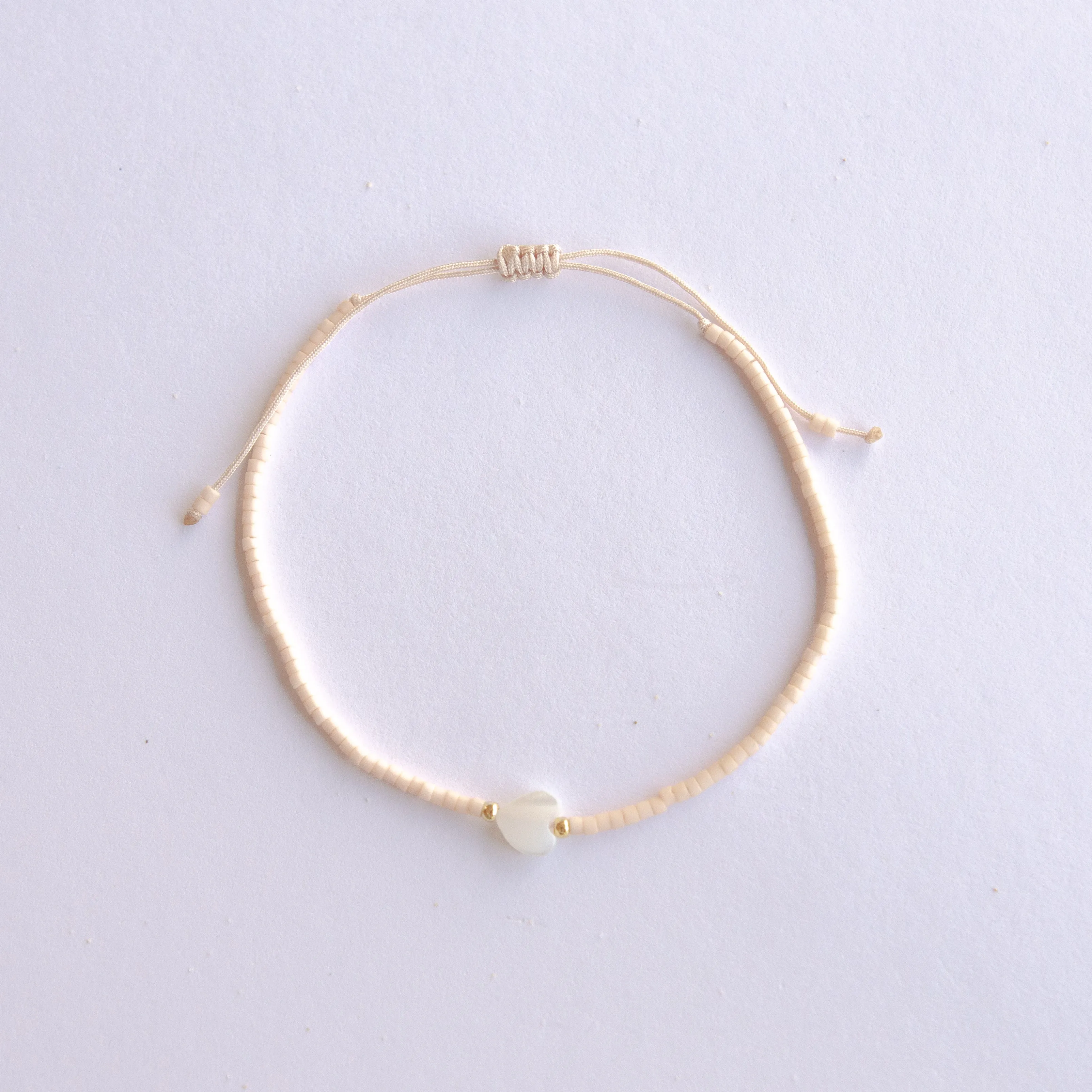 Shine Love Heart Mother of Pearl Adjustable Bracelet