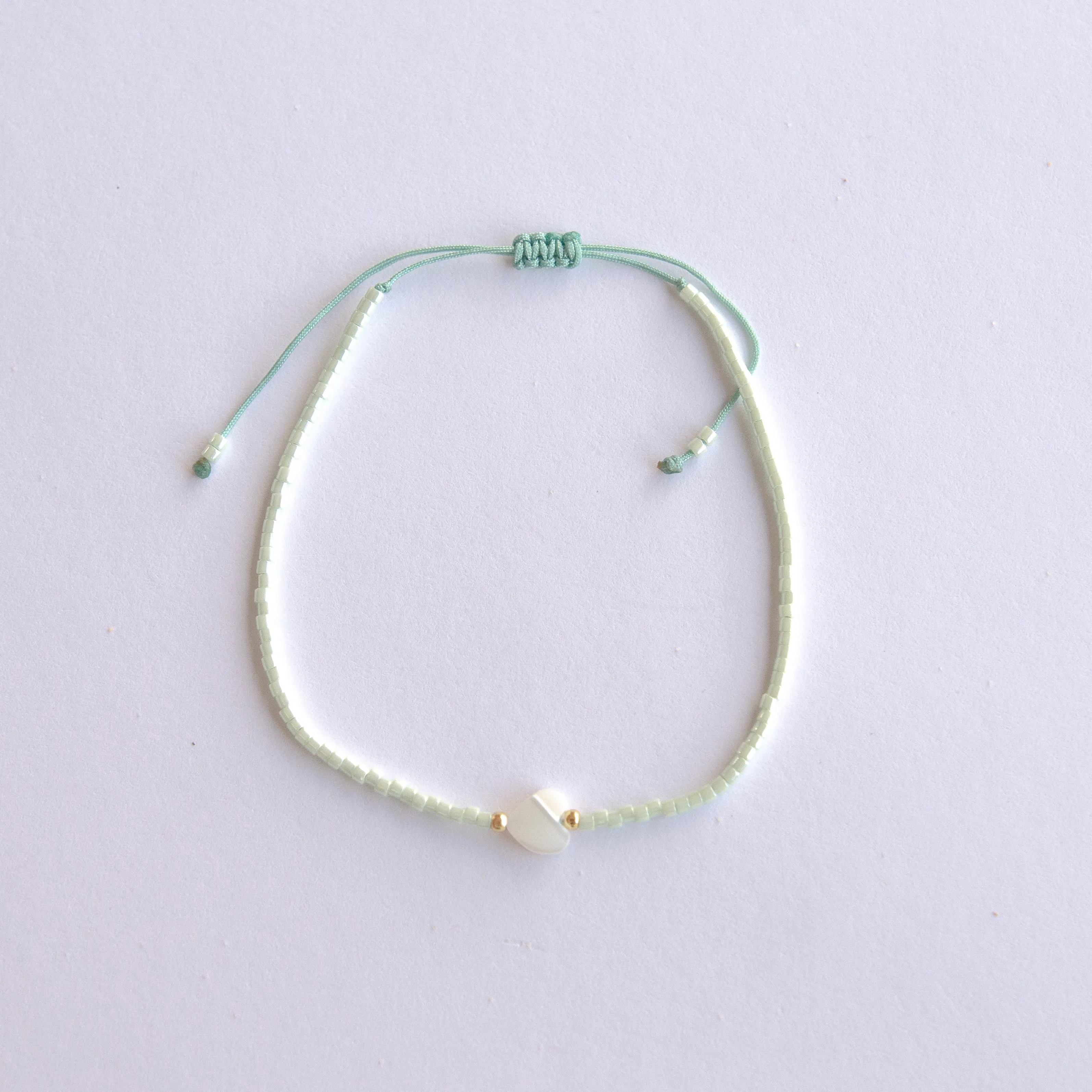 Shine Love Heart Mother of Pearl Adjustable Bracelet