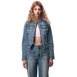 Stand Collar Denim Jacket