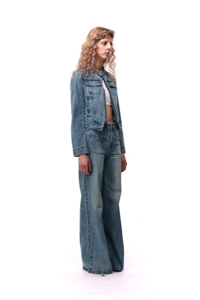 Stand Collar Denim Jacket
