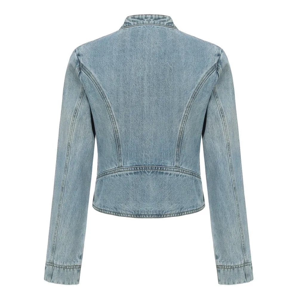 Stand Collar Denim Jacket