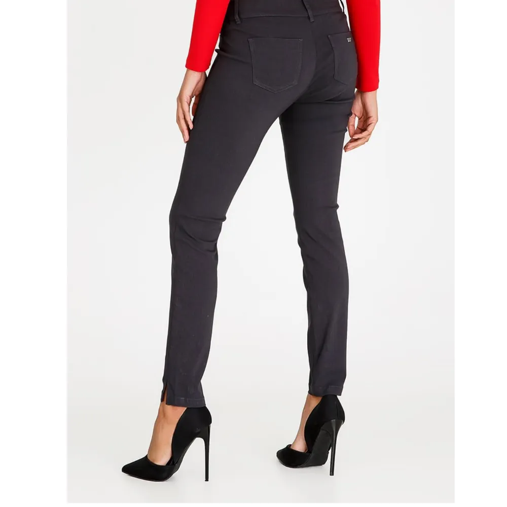 Titanium Dark Grey Slim Leg Work Pants - Eresha