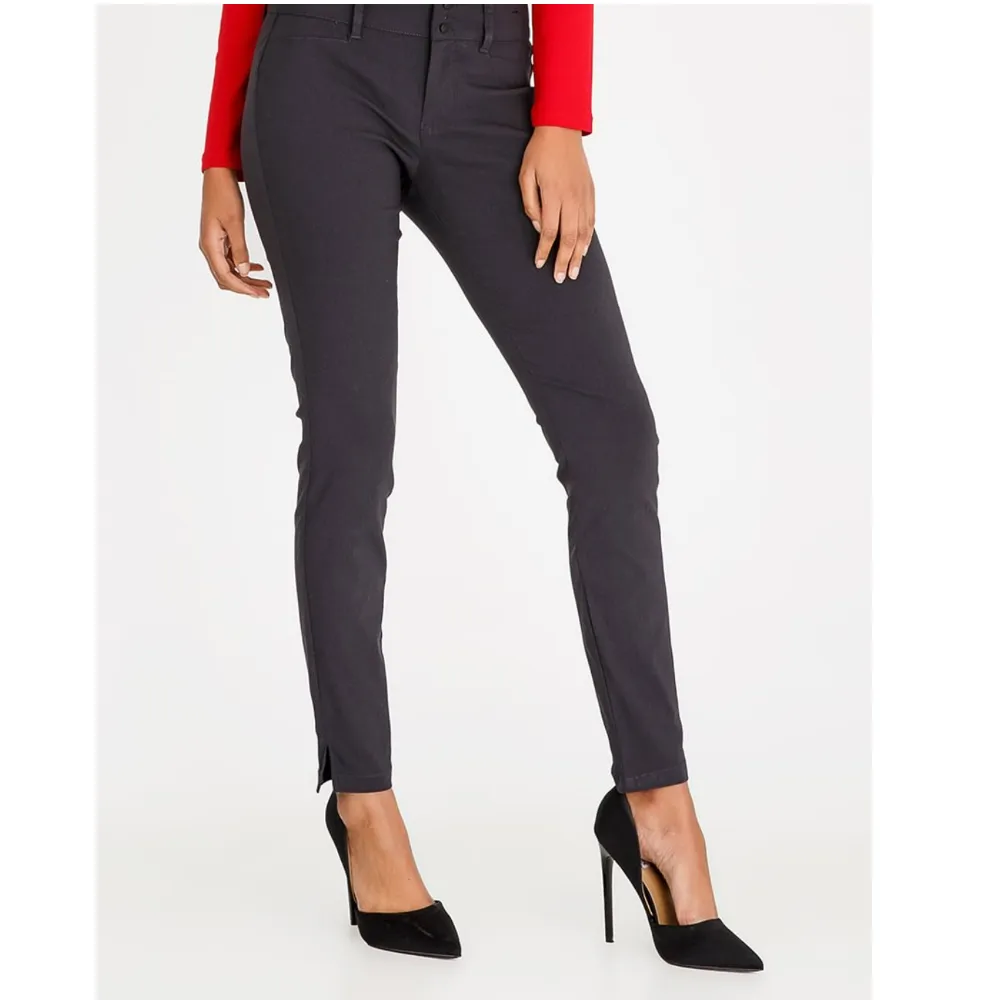 Titanium Dark Grey Slim Leg Work Pants - Eresha